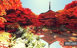 Карта Fall – Японская башня для Майнкрафт